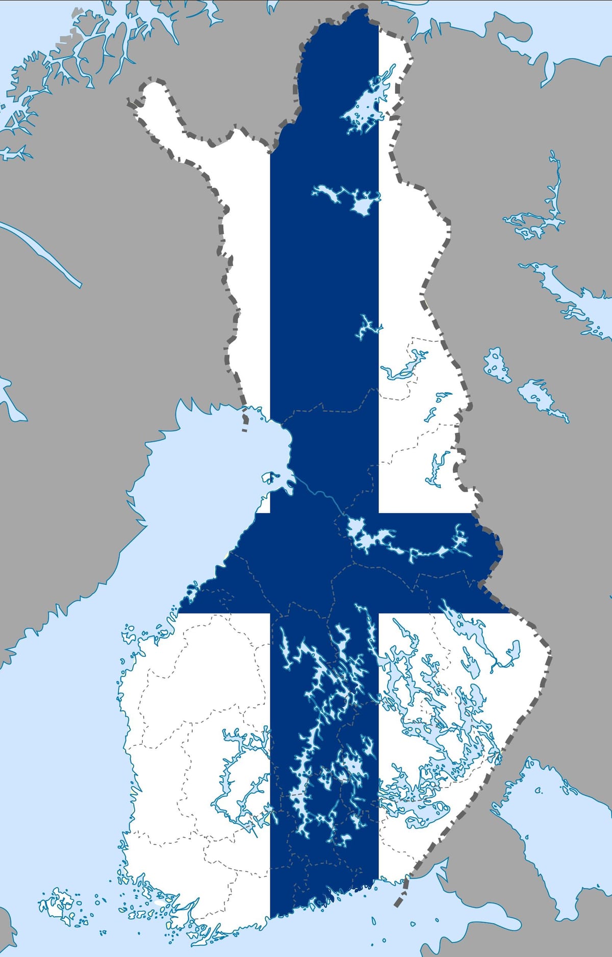 Finlandia mapa bandeira