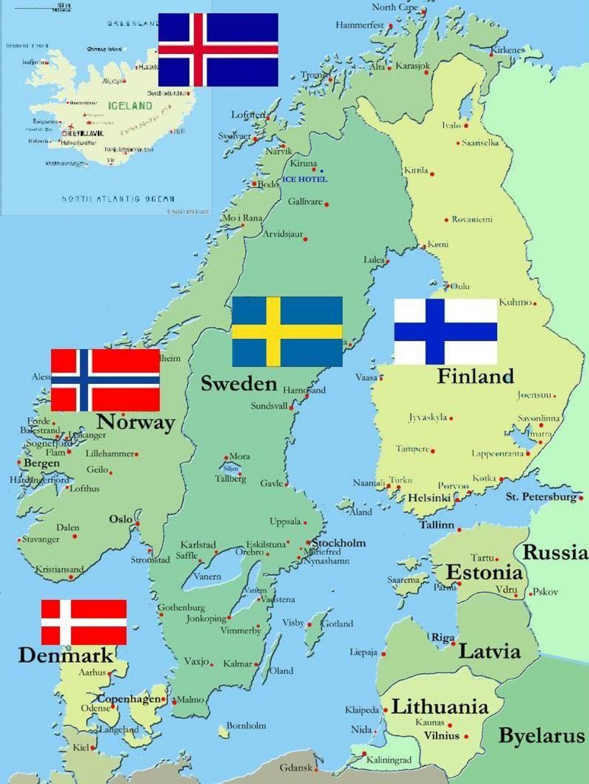 Finlandia no mapa do mundo