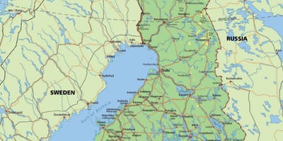 Mapa do círculo polar ártico Finlandia