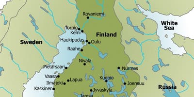 Mapa de camping Finlandia