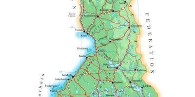 Mapa de Finlandia elevación