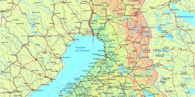 Mapa de Finlandia estrada