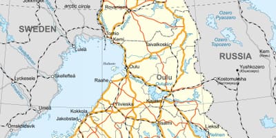 Mapa de Finlandia política