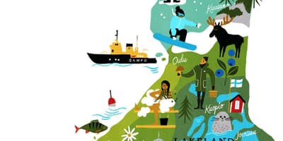 Finlandia viaxes mapa