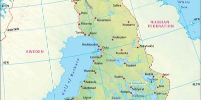 Mapa de Finlandia xeografía