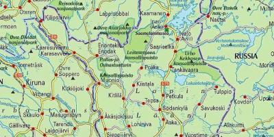 Mapa de Finlandia e de laponia